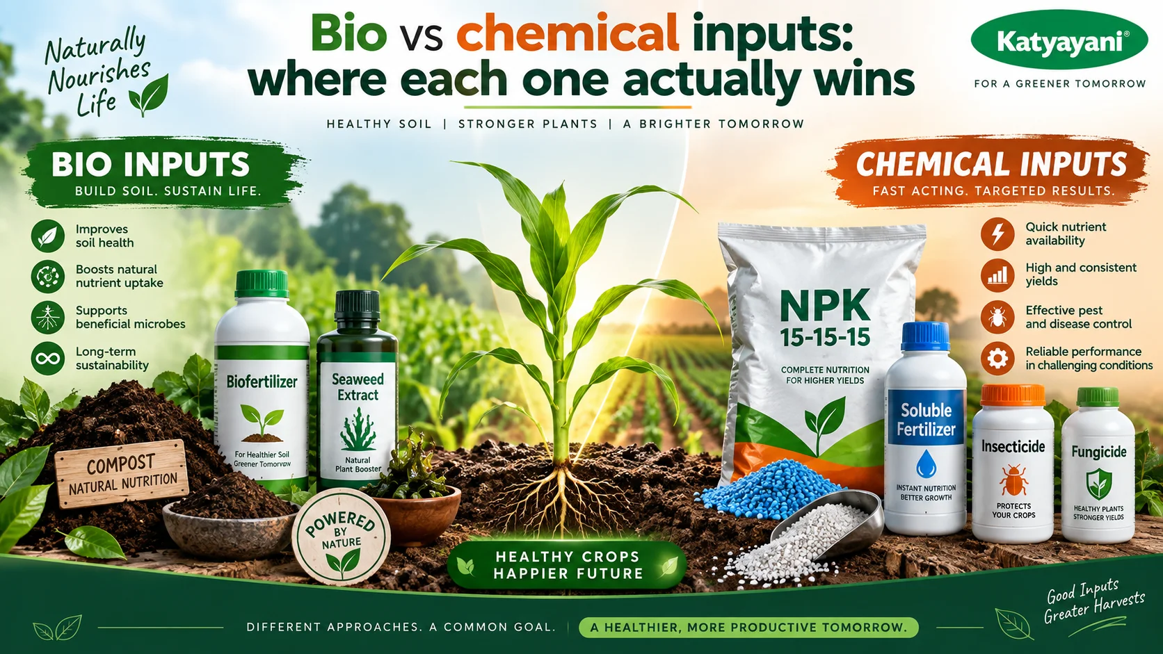 Bio vs chemical inputs: where each one actually wins