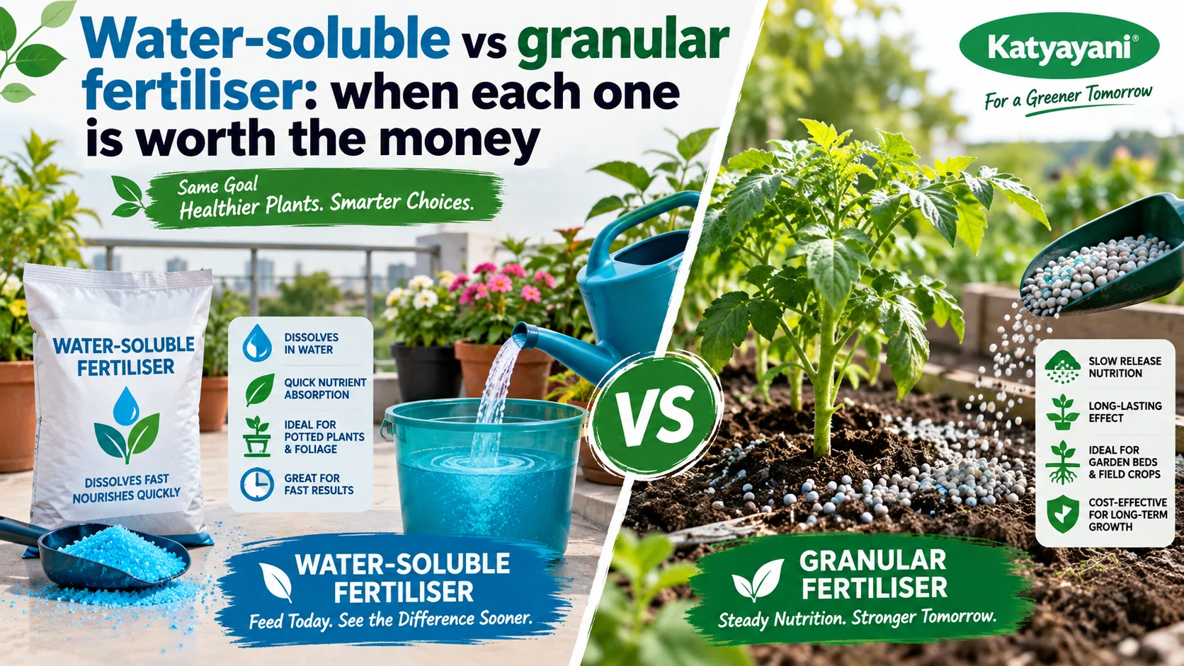 Water-soluble vs granular fertiliser: when each one is worth the money