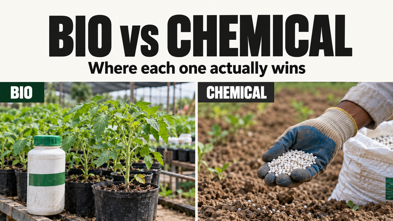 Bio vs chemical inputs: where each one actually wins