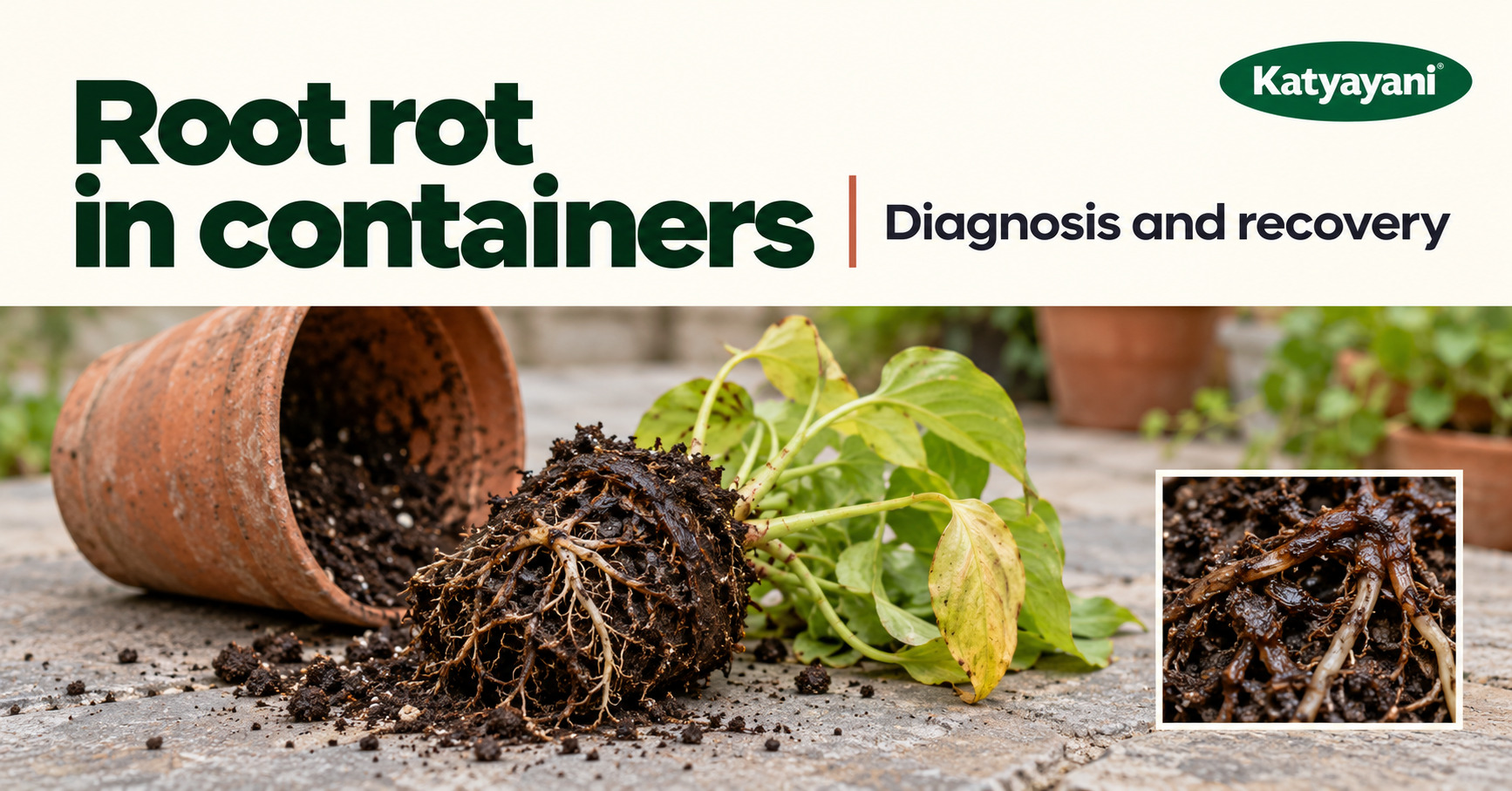 Root rot in containers: diagnosis and recovery