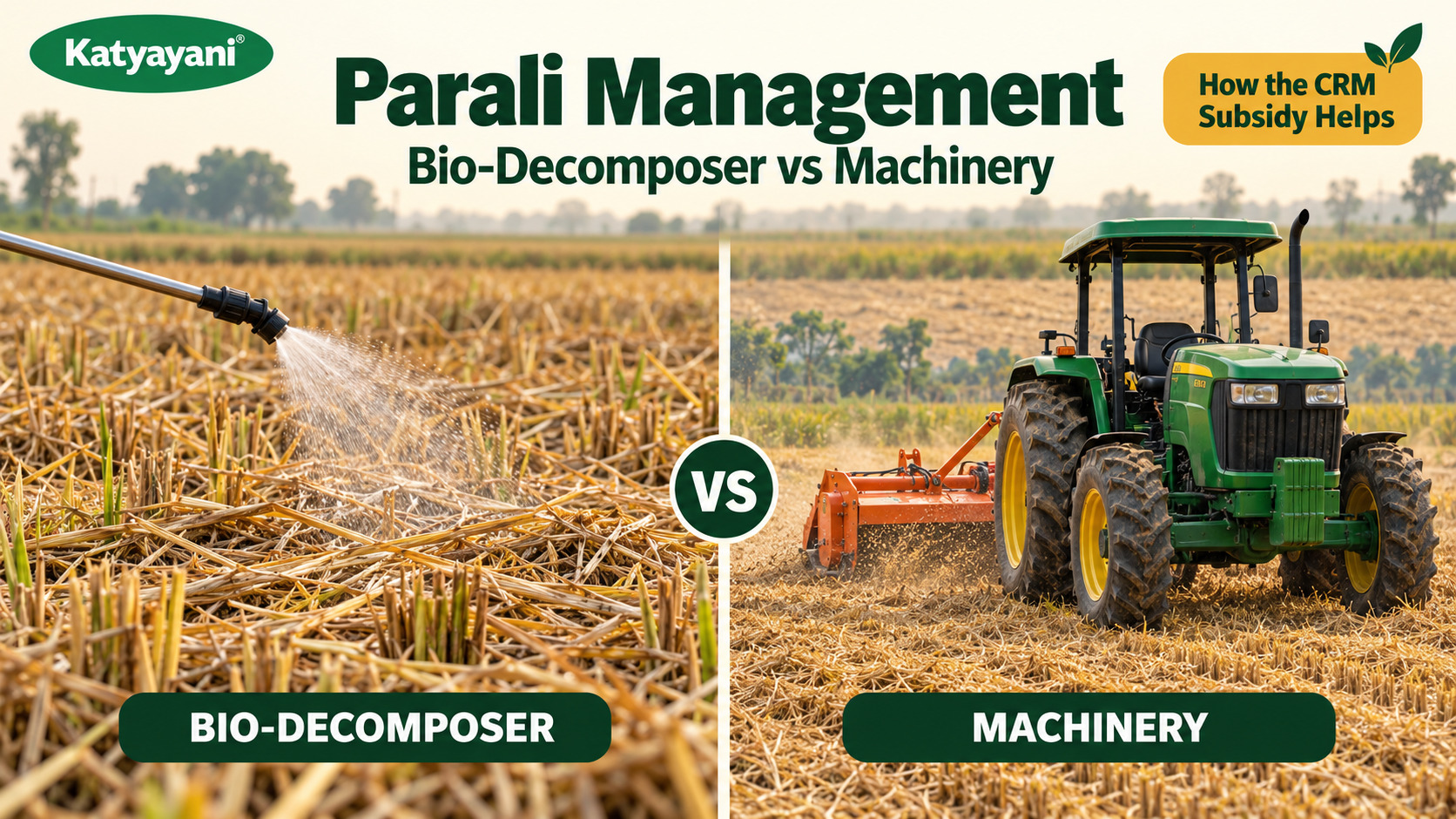 Parali Management: Bio-Decomposer vs Machinery, and How the CRM Subsidy Helps