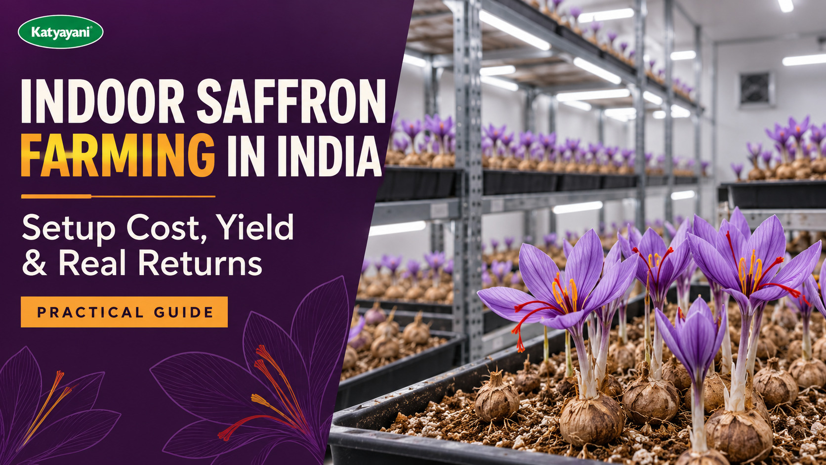 Indoor Saffron Farming in India: Setup Cost, Yield and Real Returns