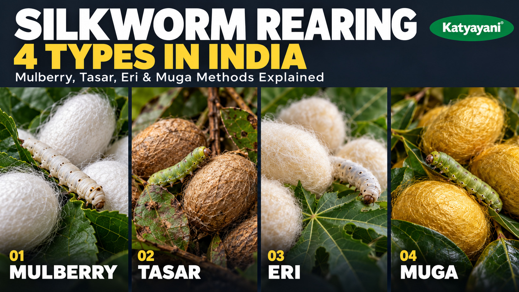 Types of Silkworm Rearing in India: Mulberry, Tasar, Eri and Muga Methods Explained