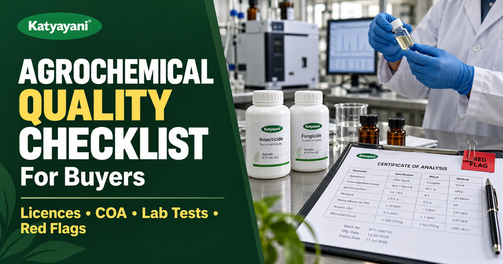 Agrochemical Manufacturer Quality Checklist for Buyers: Licences, COA, Lab Tests and Red Flags