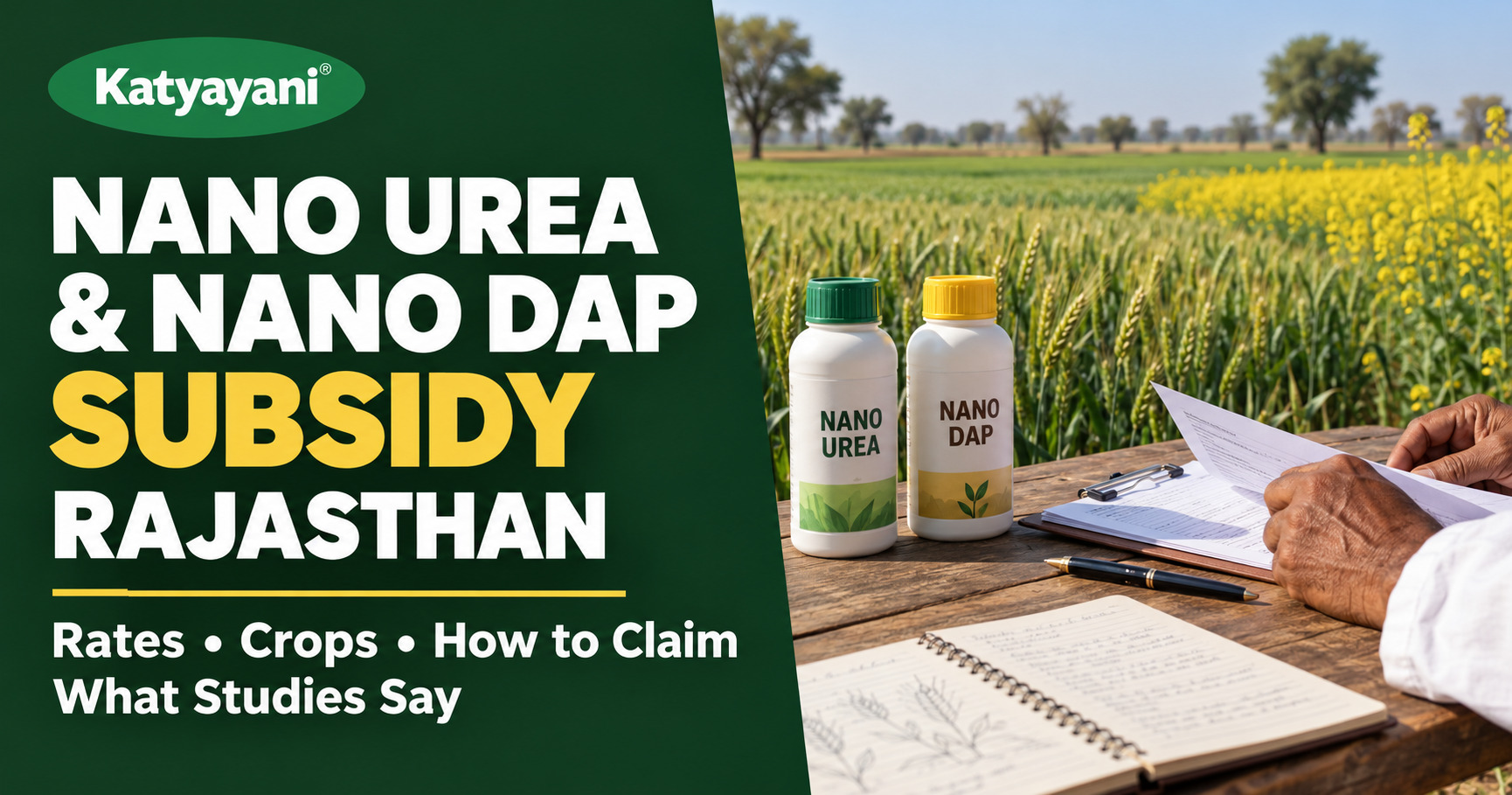 Nano Urea and Nano DAP Subsidy in Rajasthan: Rates, Crops, How to Claim and What Studies Say